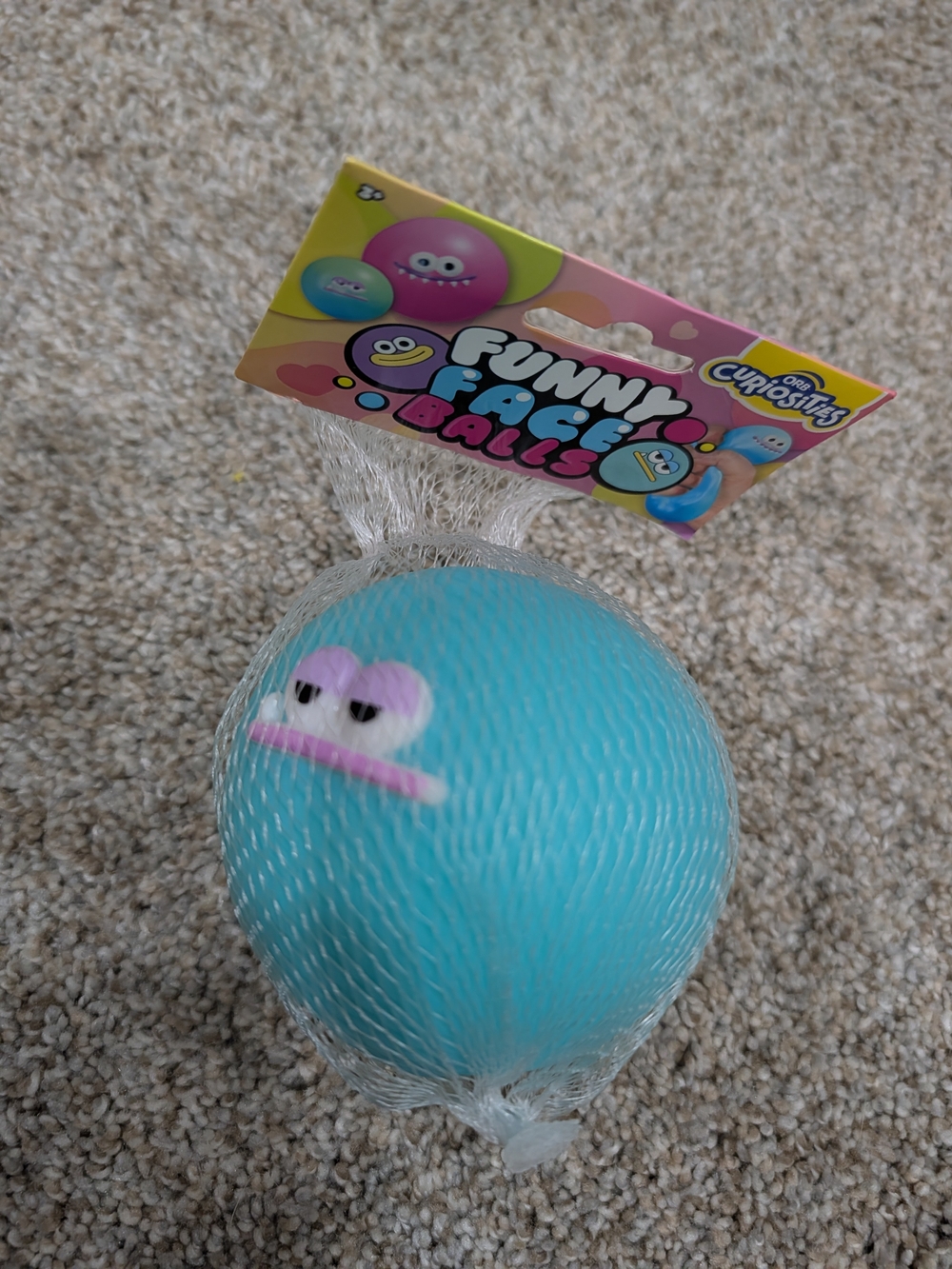Funny Face Orbs Smushers Blue Squishy